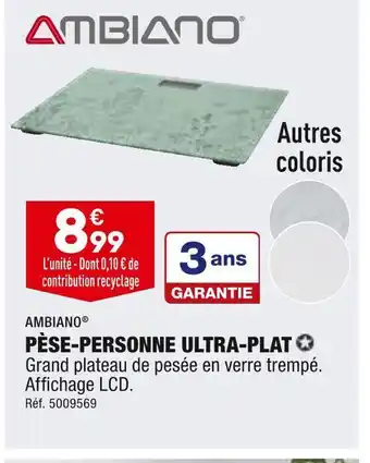 ALDI Ambiano pèse-personne ultra-plat offre