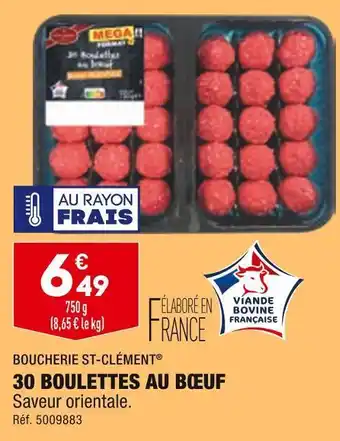 ALDI Boucherie st-clément 30 boulettes au bœuf offre