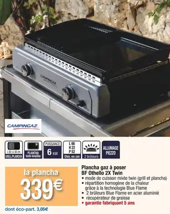 Cora x Carrefour Campingaz plancha gaz à poser bf othello 2x twin offre