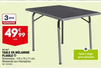 ALDI Belavi table en mélaminé pliable offre