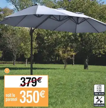 Cora x Carrefour Parasol excentré ovale 2 têtes offre