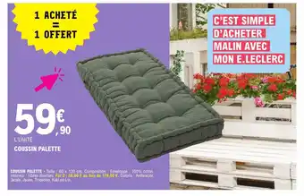 E.Leclerc Coussin palette offre