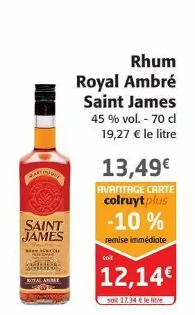 Rhum royal ambré saint james