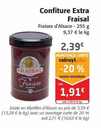 Colruyt Confiture extra fraisal offre