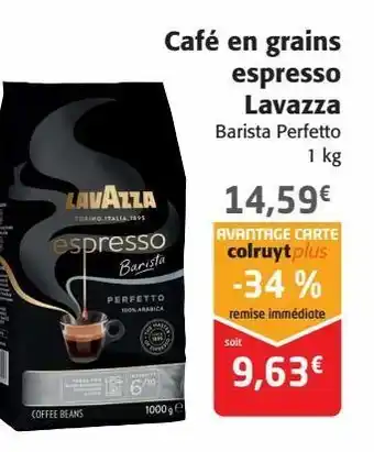 Colruyt Café en grains espresso lavazza offre