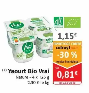 Colruyt Yaourt bio vrai offre