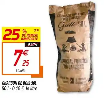 Netto Charbon de bois 50L offre