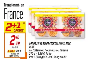 Netto Lot de 2 x 16 blinis cocktails maxi pack blini offre