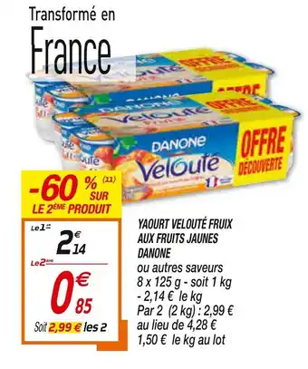 Netto Yaourt velouté fruix aux fruits jaunes danone offre