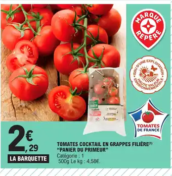 E.Leclerc Tomates cocktail en grappes filiere panier du primeur offre