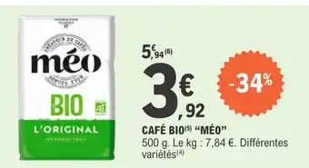 E.Leclerc Cafe bio meo offre