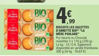 E.Leclerc Biscuits les galettes d'annette bio la mere poulard offre