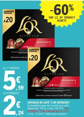 E.Leclerc Capsules de café "L'OR ESPRESSO" offre