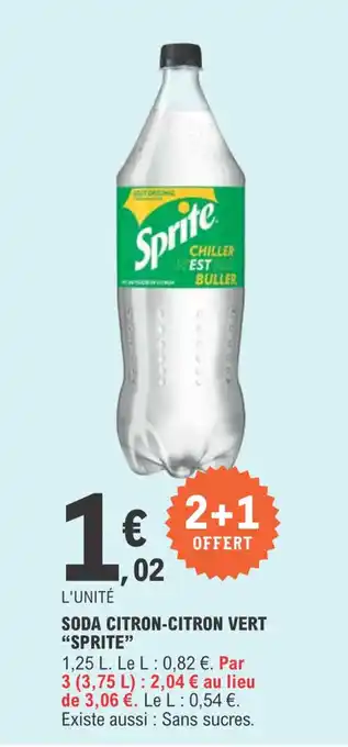 E.Leclerc Soda citron-citron vert "SPRITE" offre