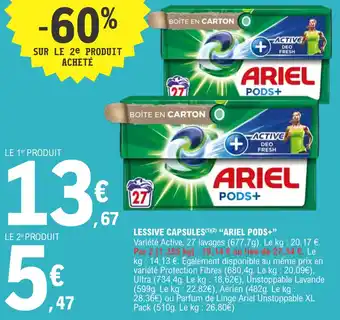 E.Leclerc Lessive capsules "ARIEL PODS" offre