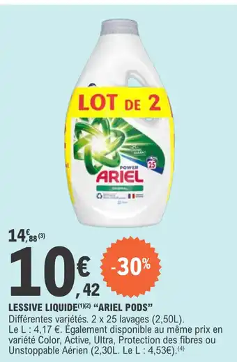 E.Leclerc Lessive liquide "ARIEL PODS" offre