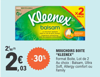 E.Leclerc Mouchoirs boite "KLEENEX" offre