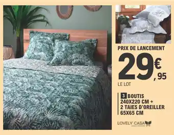 E.Leclerc Boutis 240X220 CM 2 taies d'oreiller 65X65 CM offre