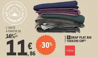 E.Leclerc Drap plat bio 180X290 CM offre