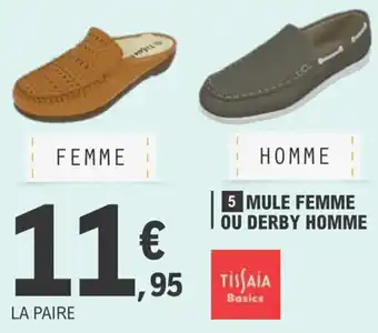 E.Leclerc Mule femme ou derby homme offre