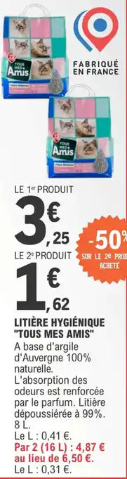 E.Leclerc Litière hygiénique "TOUS MES AMIS" offre
