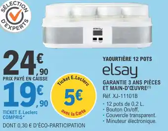 E.Leclerc Yaourtière 12 pots offre