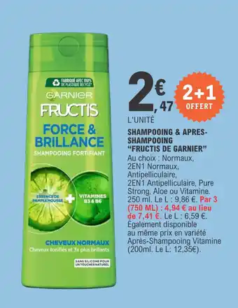 E.Leclerc Shampooing & apres-shampooing "FRUCTIS DE GARNIER" offre
