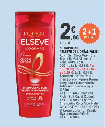 E.Leclerc Shampooing "ELSEVE DE L'ORÉAL PARIS" offre