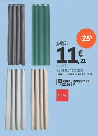 E.Leclerc Rideau occultant 140X260 CM offre