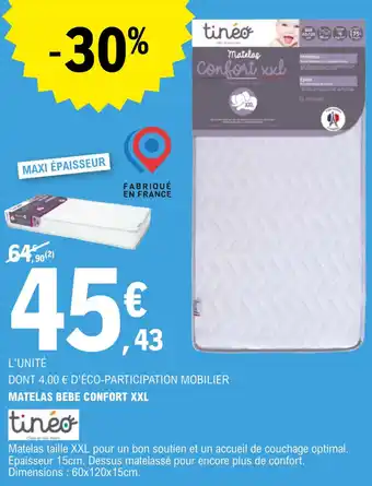 E.Leclerc Matelas bebe confort XXL offre