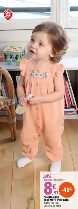 E.Leclerc Combinaison bébé mots d'enfants offre