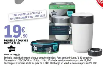 E.Leclerc Poubelle a couches twist & click offre