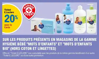 E.Leclerc Sur les produits présents en magasins de la gamme offre