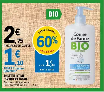 E.Leclerc Toilette intime "CORINE DE FARME" offre