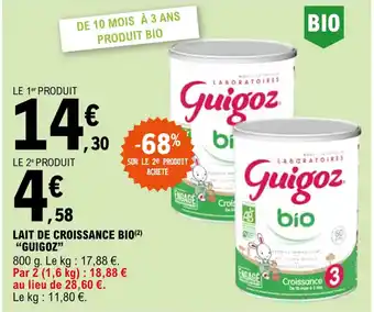 E.Leclerc Lait de croissance bio "GUIGOZ" offre