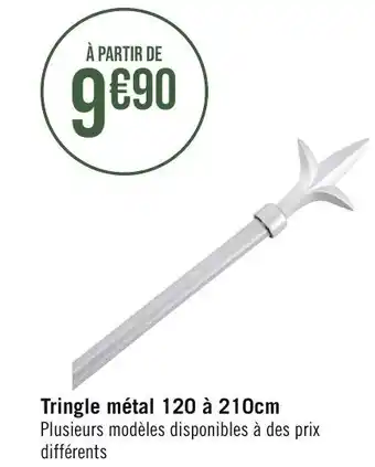 Tringle métal 120 à 210cm