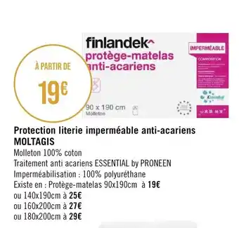 Géant Casino Protection literie imperméable anti-acariens MOLTAGIS offre