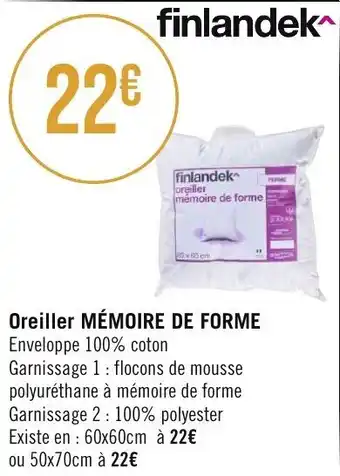 Géant Casino Oreiller mémoire de forme offre