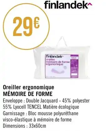 Oreiller ergonomique mémoire de forme