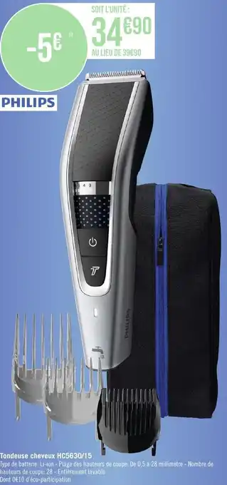 Géant Casino Tondeuse cheveux HC5630/15 offre