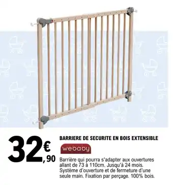 Barriere de securite en bois extensible