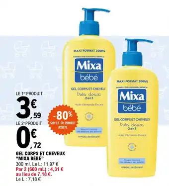 E.Leclerc Gel corps et cheveux "MIXA BÉBÉ" offre