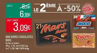 Match Mini barres chocolatées MARS offre