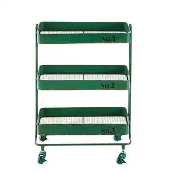 Desserte à roulettes en métal vert