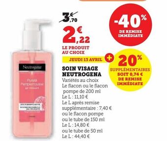 U Express Soin visage neutrogena offre