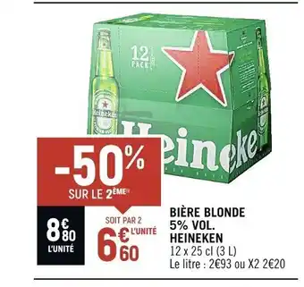 Spar Bière Blonde 5% Vol. Heineken offre