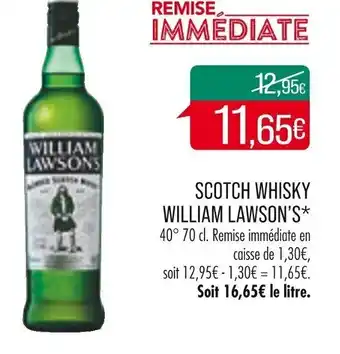 Match Scotch Whisky William Lawson's offre