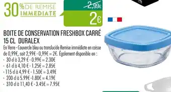 Match Boite de Conservation Freshbox Carré 15 CL Duralex offre