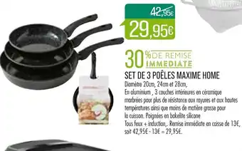 Set de 3 Poêles Maxime Home