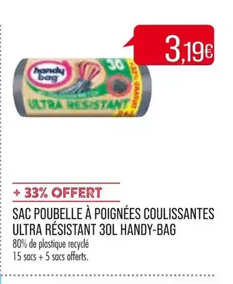 Sac Pouble à Poignées Coulissantes Ultra Résistant 30L Handy-Bag